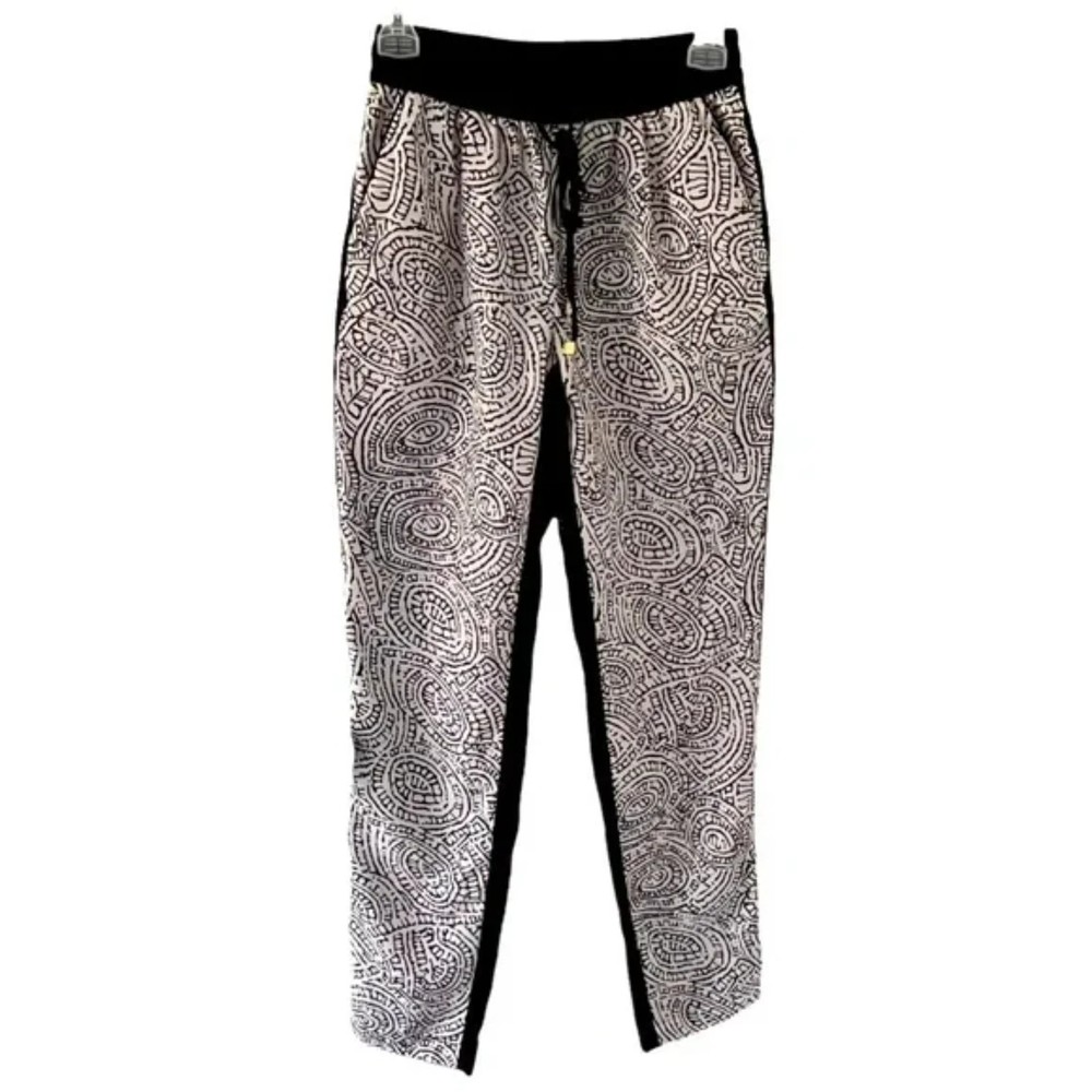 Black and White Patterned Swim Pants